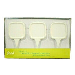 Food Network Erasable Ceramic Cheese Markers with Marker New in Package
